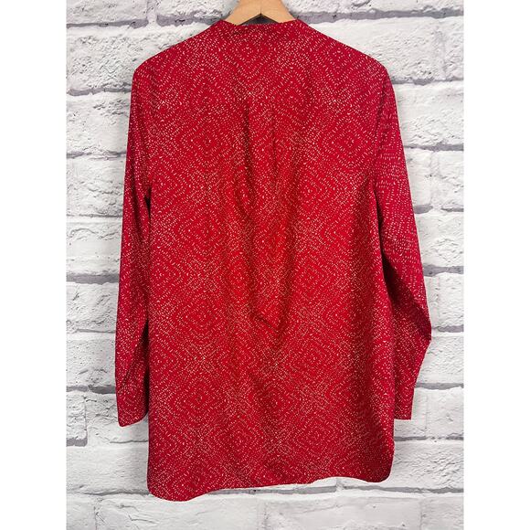 Lauren Ralph Lauren Womens L Mandarin Collar Preppy Career Office Staple Tunic - Picture 4 of 11